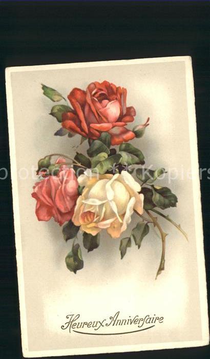 Rosen Geburtstag Heureux Anniversaire