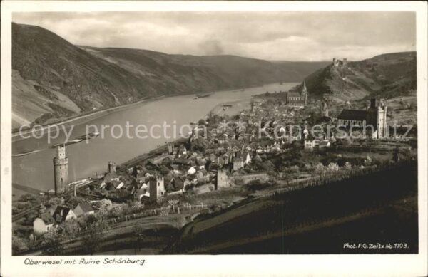 Foto Zeitz F.G. Nr. 1103 Oberwesel Ruine Schönburg