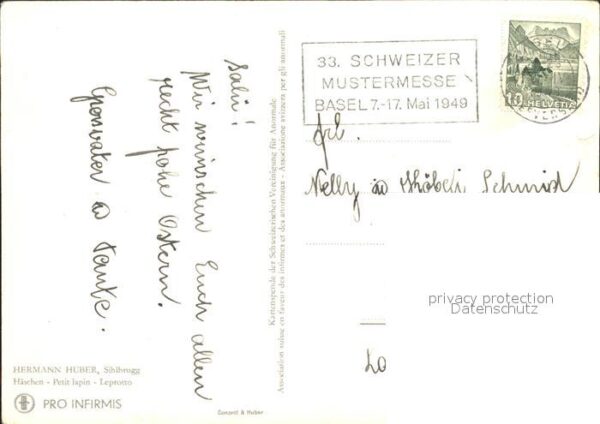 Hasen Künstlerkarte Hermann Huber Pro Infirmi – Bild 2