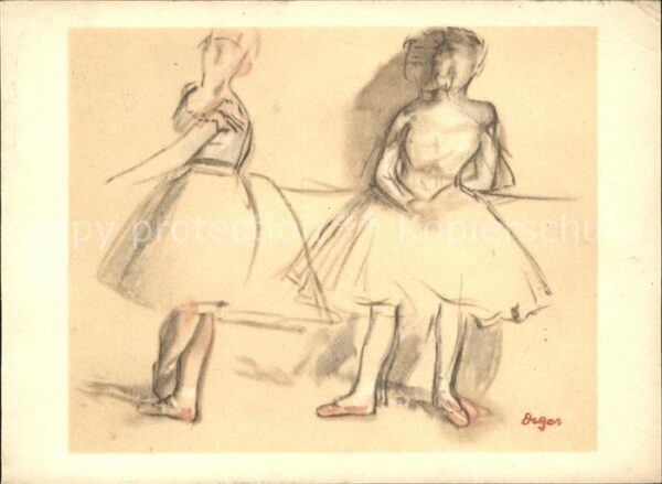 Ballett Künstlerkarte E. Degas Danseuses a la b