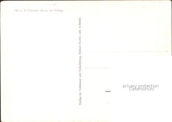 Kuenstlerkarte C.D. Friedrich Kreuz im Gebirge Nr. 541 – Bild 2