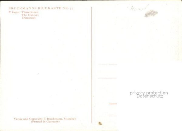 Verlag Bruckmann Nr. 53 E. Degas Tänzerinnen Ballett – Bild 2