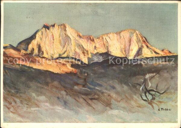 Kuenstlerkarte Luigi Taddei Albonago-Lugano Berge Nr.