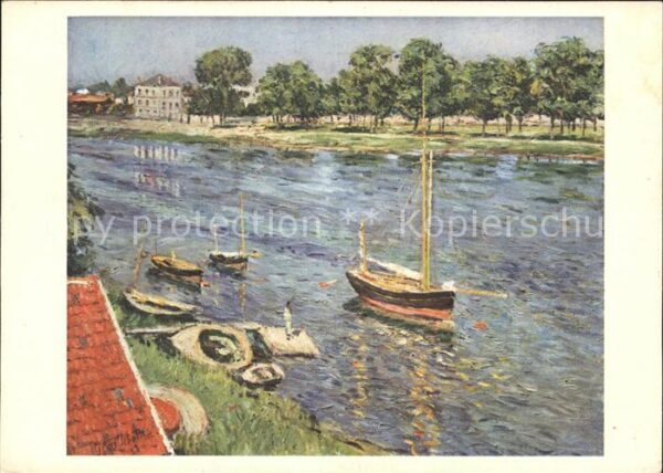 Kuenstlerkarte Caillebotte Vue sur la Marne Nr. 136 Bo