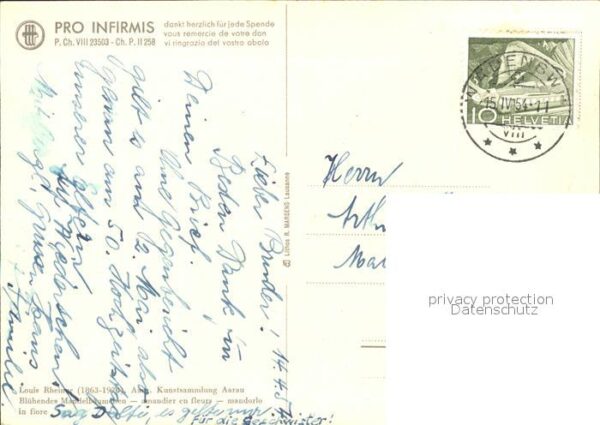 Kuenstlerkarte Louis Rheiner Blühendes Mandelbäumchen – Bild 2