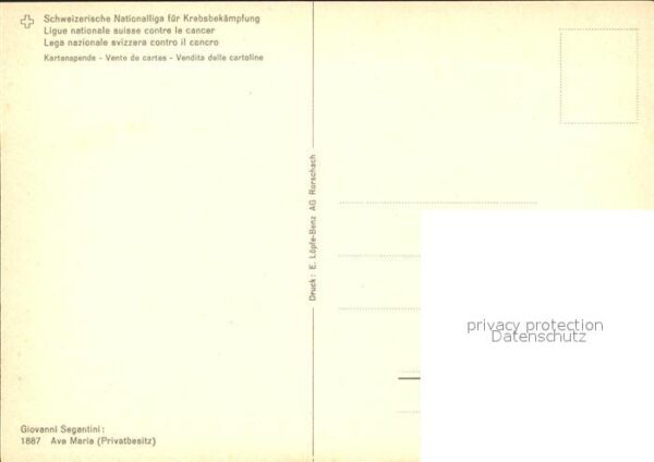 Segantini Giovanni Ave Maria Schafe Boot Spendenkarte Kreb – Bild 2