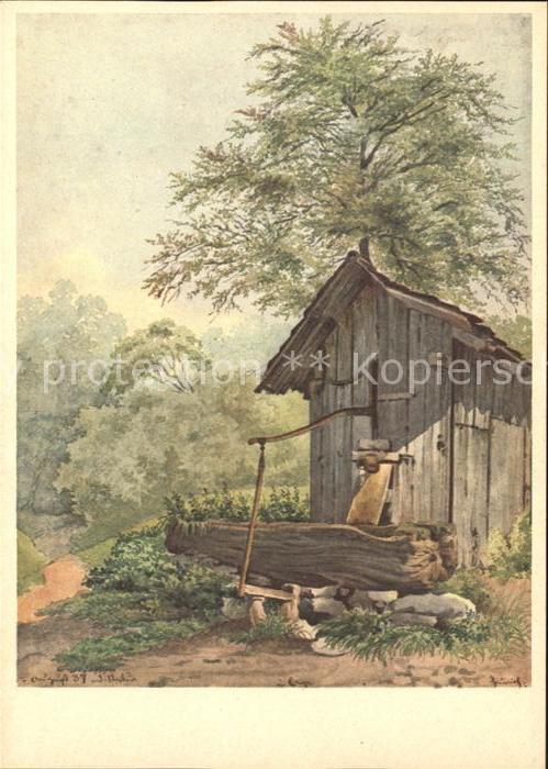 Keller Gottfried Bretterhütte mit Ziehbrunnen Spendenkar