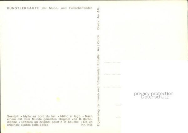 Kuenstlerkarte Mundmaler B. Barbedienne Seeidyll Nr. 1 – Bild 2