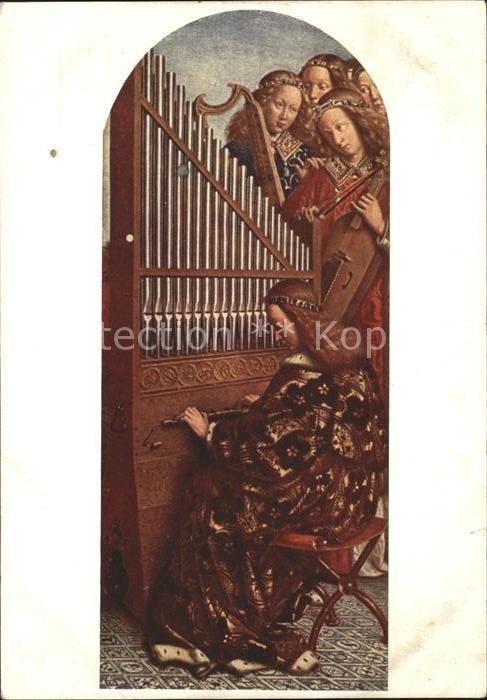 Kuenstlerkarte Van Eyck Les Anges Musiciens Geige Orge