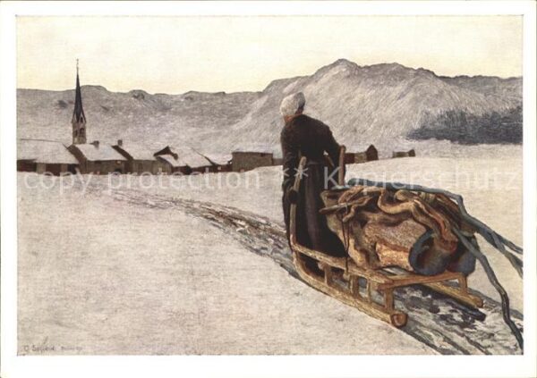 Segantini Giovanni Rückkehr vom Wald Schlitten