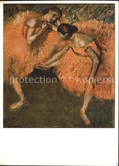 Ballett Künstlerkarte E. Degas Tänzerinnen Bruc
