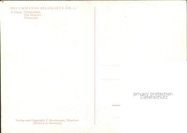 Ballett Künstlerkarte E. Degas Tänzerinnen Bruc – Bild 2