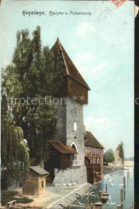 Konstanz Bodensee Rheintor und Pulverturm