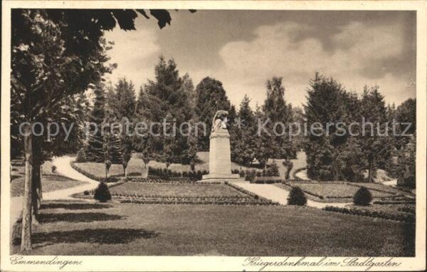 Emmendingen Kriegerdenkmal mit Stadtgarten