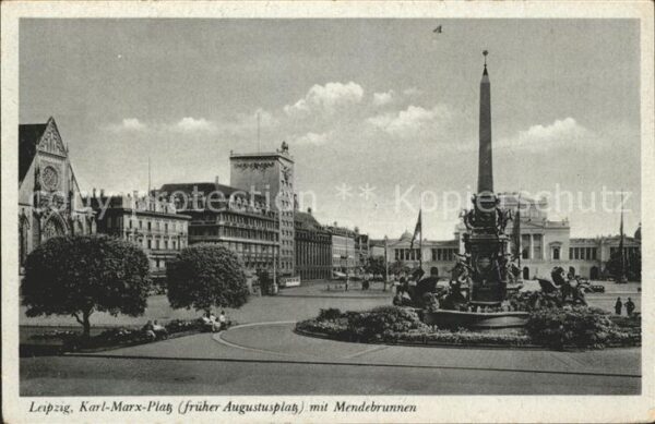 Leipzig Karl-Marx-Platz mit Mendebrunnen