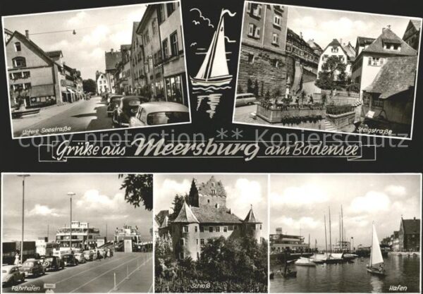 Meersburg Bodensee Steigstrasse Hafen Schloss Fährhafen