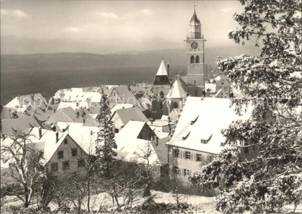 Ueberlingen Bodensee Verschneite Dächer See