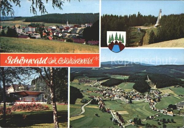 Schoenwald Schwarzwald Fliegeraufnahme und Skischanze