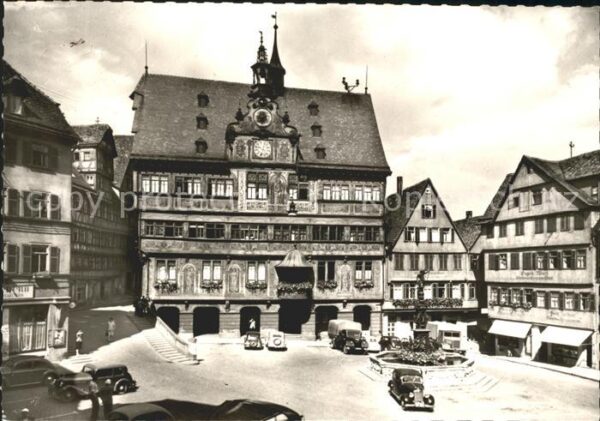 Tuebingen Marktplatz Rathaus Autos
