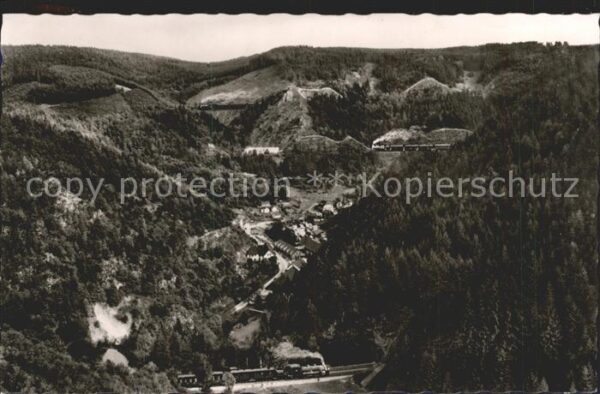 Triberg Schwarzwald Fliegeraufnahme Schwarzwaldbahn