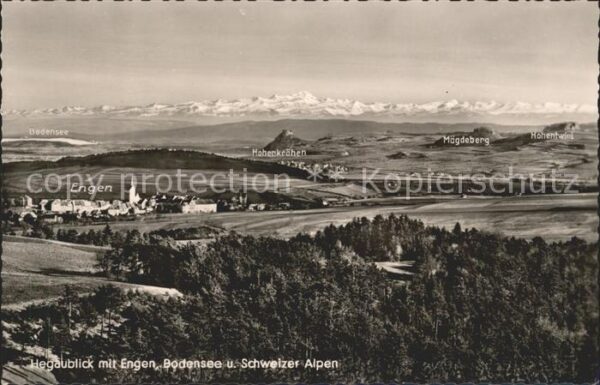 Engen Hegau Hegaublick mit Bodensee und Alpen
