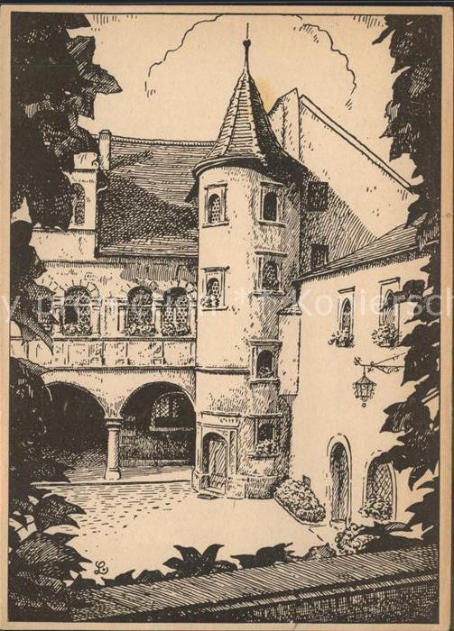 Konstanz Bodensee Rathaushof Künstlerkarte Richard Lämmel