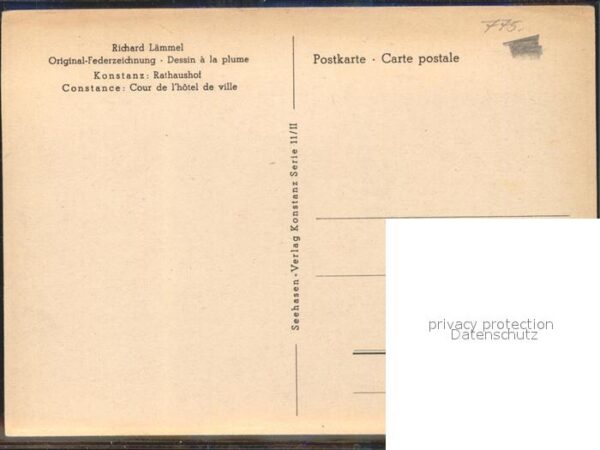 Konstanz Bodensee Rathaushof Künstlerkarte Richard Lämmel – Bild 2