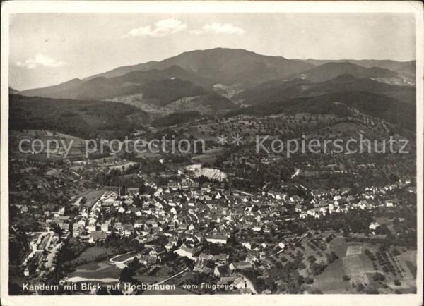 Kandern Fliegeraufnahme mit Hochblauen