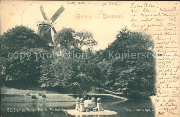 Bremen Wallpartie mit Windmühle