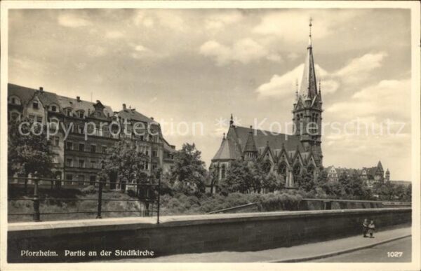 Pforzheim Partie an der Stadtkirche