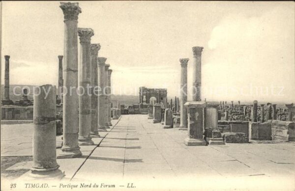 Timgad Ruines Romaines Portique Nord du Forum