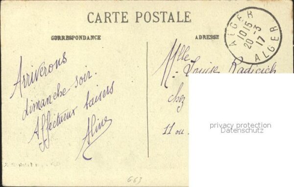 Alger Algerien Jardin d_Essai Stempel auf AK – Bild 2
