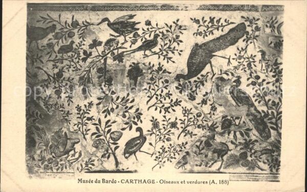 Carthage Karthago Musee du Bardo Oiseaux et verdures