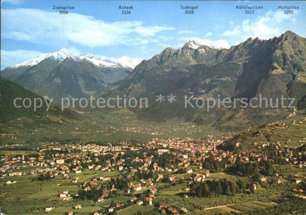 Merano Meran Panorama verso Gruppo Tessa Texelgruppe