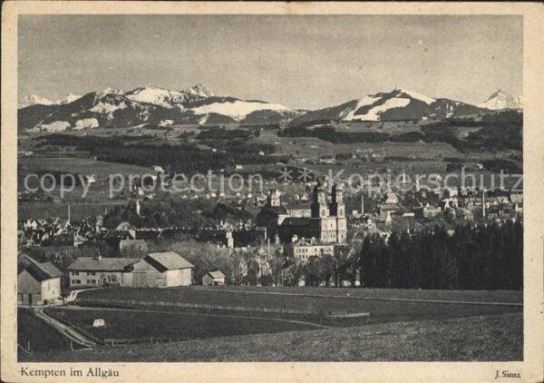 Kempten Allgaeu Gesamtansicht mit Alpenpanorama Kupfert