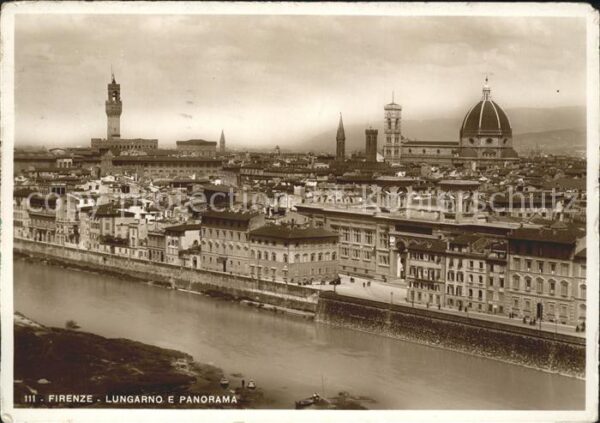 Firenze Florenz Lungarno e Panorama