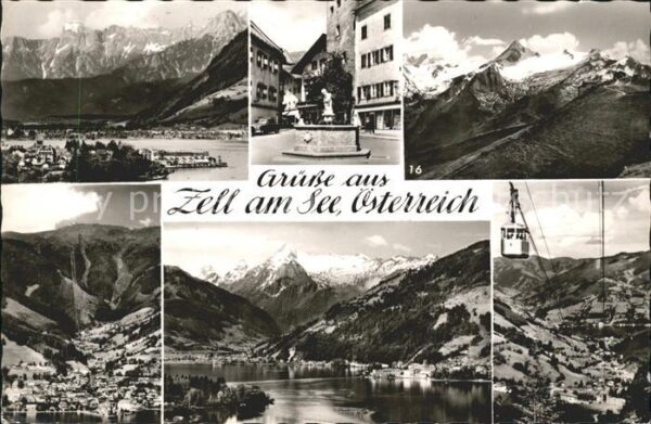 Zell See Totalansicht Dorfpartie mit Brunnen See