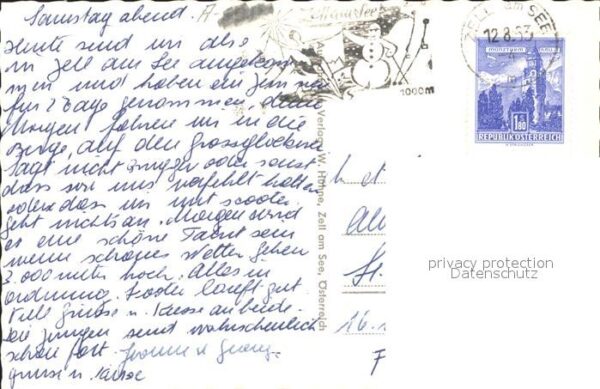 Zell See Totalansicht Dorfpartie mit Brunnen See – Bild 2
