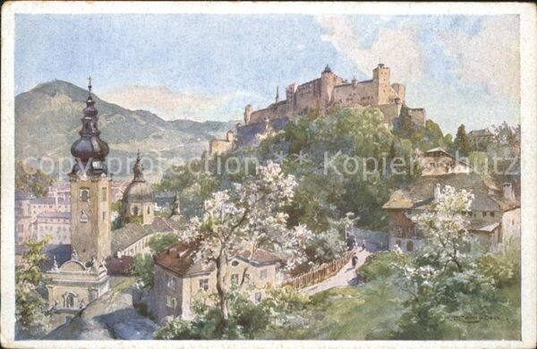 Salzburg Oesterreich Kirche und Schloss