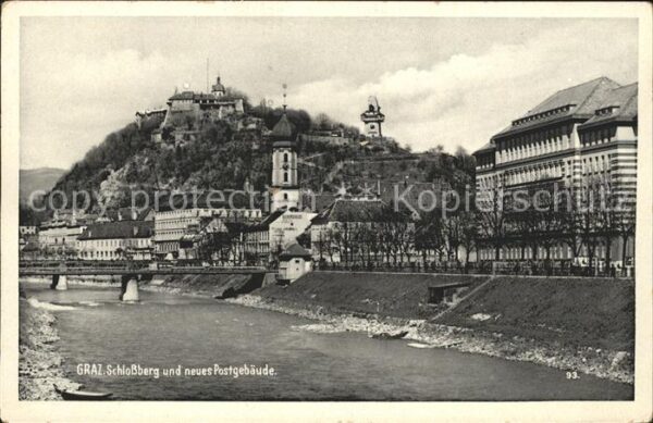 Graz Steiermark Schlossberg und neues Postgebäude