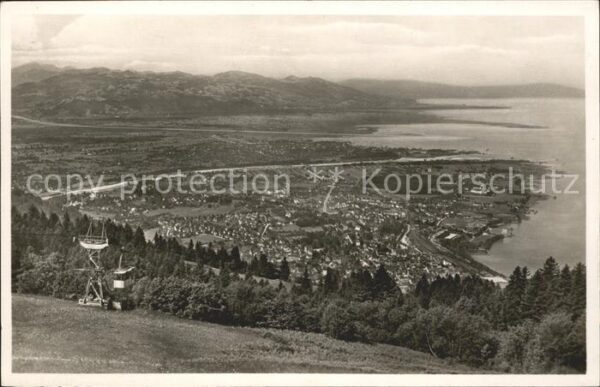Bregenz Vorarlberg Blick vom Pfänder auf Stadt und Rheinta