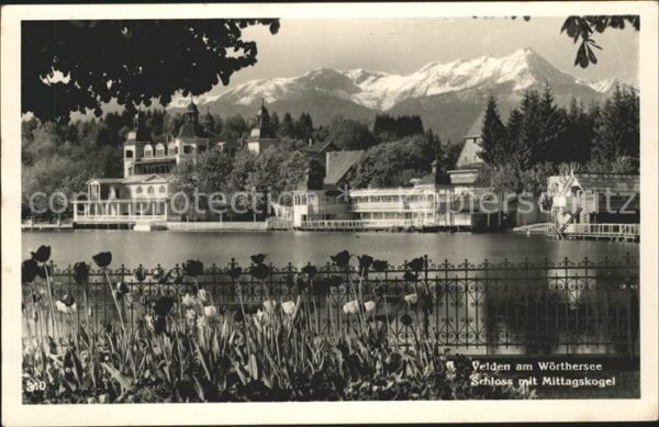 Velden Woerthersee Schloss mit Mittagskogel