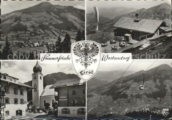 Westendorf Tirol Totalansicht Dorfpartie mit Kirche Seil