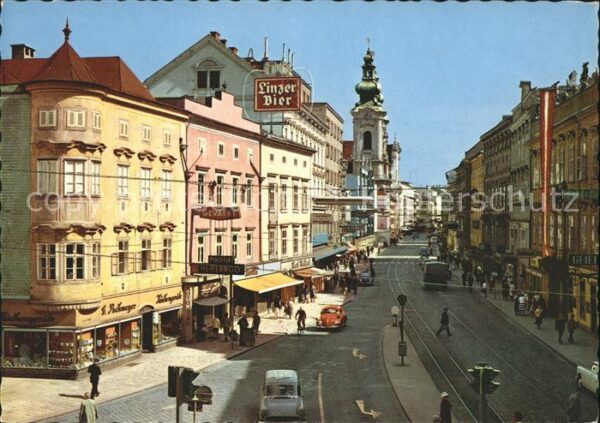 Linz Donau Landstrasse Blick vom Taubenmarkt