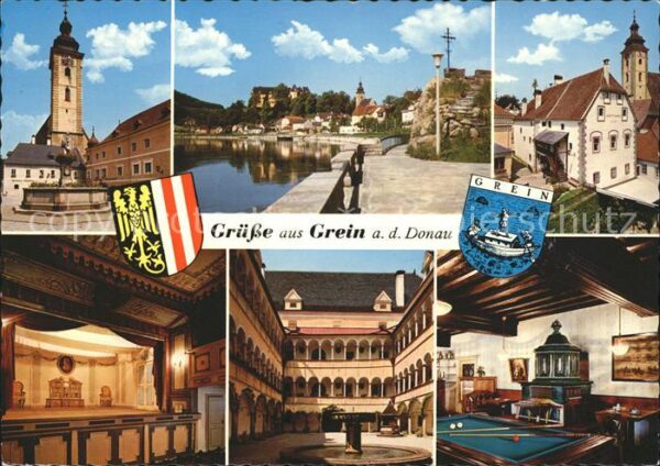 Grein Donau Oberoesterreich Hauptplatz Donauufer Rathaus Stadttheat