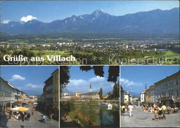 Villach Kaernten Panoramablick mit Mittagskogel Hauptpla