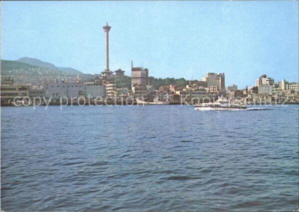 Busan Blick vom Meer aus Motorboot