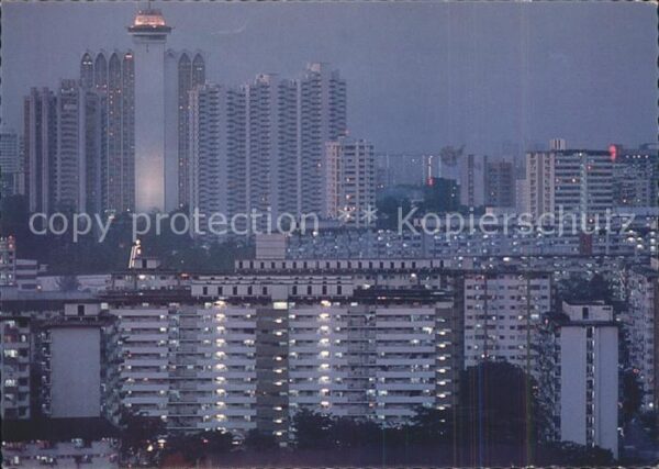 Singapore City at night Skyscraper
