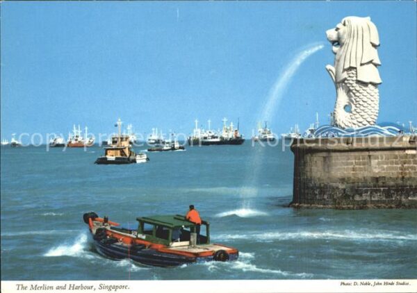 Singapore The Merlion Symbol and Harbour