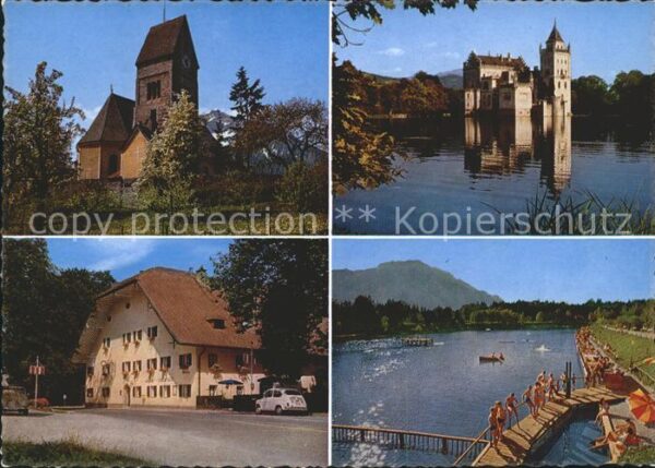 Anif Ortskirche mit Untersberg Schloss Gasth